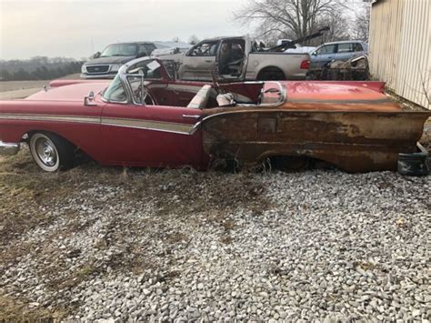 1957 Ford Fairlane Retractable Salvage Title Parts Car For Sale