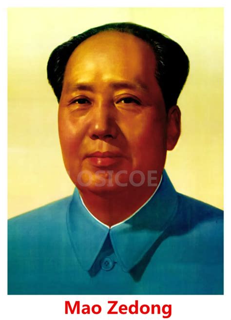 Mao Zedong Portrait Painting Communism & Socialism Propaganda Poster Wall Sticker Vintage Kraft ...