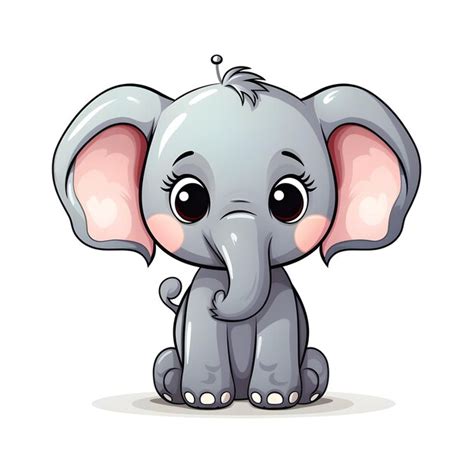 Premium AI Image | Flash card illustration of cute cartoon elephant