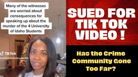 Sued For Tik Tok Has The Crime Community Gone Too Far Youtube