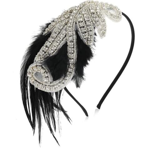 Wllhyf Serre T Te Vintage Ann Es Avec Plumes Et Strass Accessoire