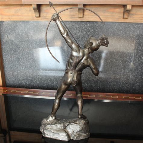 Antiques Atlas 16 Bronzed Spelter Roman Greek Archer Figurine