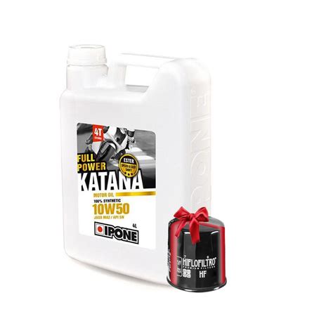 Huile Ipone Katana Full Power 10W50 4T 4 Litres Filtre à Huile Offert