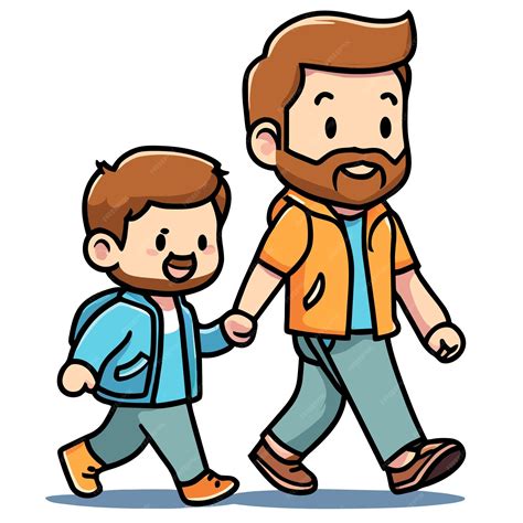 Premium Vector | Heartwarming Bond Walking Cartoon Vector Illustration