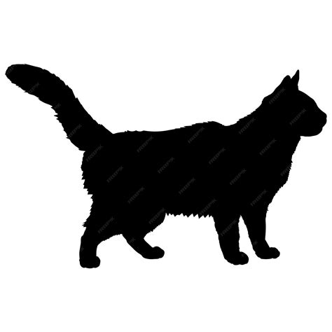 Premium Vector | Cat silhouette nebelung breeds cat logo monogram vector