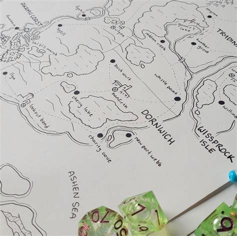 A3 Custom Hand Drawn Fantasy Map For Rpgs Etsy