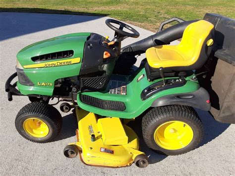 Inch John Deere La Riding Lawn Mower With Power Bagger Ronmowers