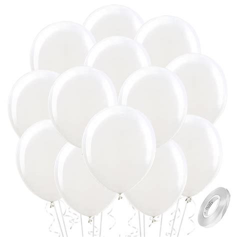 Buy Bezente White Balloons Latex Party Balloons 100 Pack 12 Inch Round