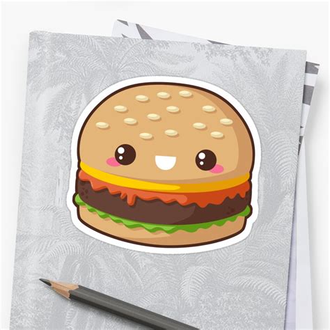 Kawaii Cheeseburger Sticker By Pai Thagoras Redbubble