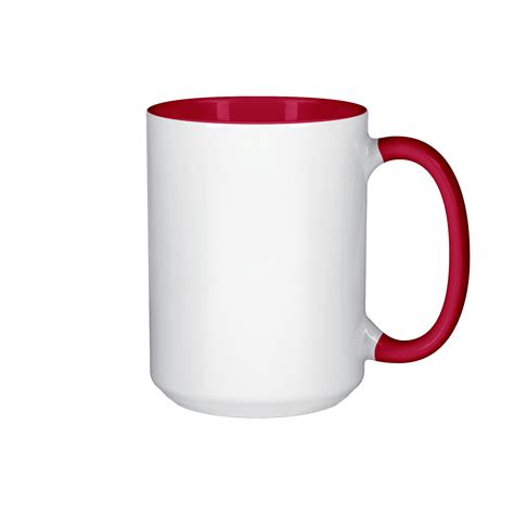 15 Oz Inner And Handle Colored Mug Red Sublimation Blanks Photo Usa