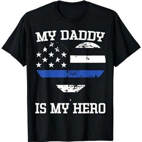 Thin Blue Line Heart Flag Police Officer Support Shirt