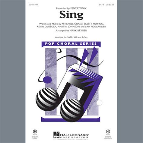 Sing Arr Mark Brymer Sheet Music Pentatonix Choir Instrumental Pak