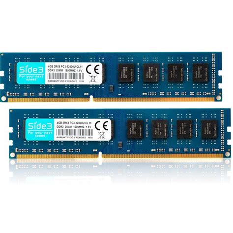 Side3 デスクトップパソコン用 メモリ Pc3 12800 Ddr3 1600 4gb Hynixチップ搭載 増設メモリ