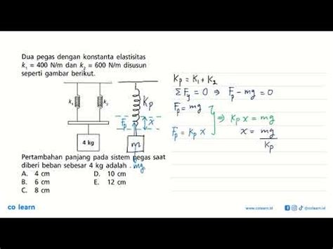 Dua Pegas Dengan Konstanta Elastisitas K N M Dan N M Disusun