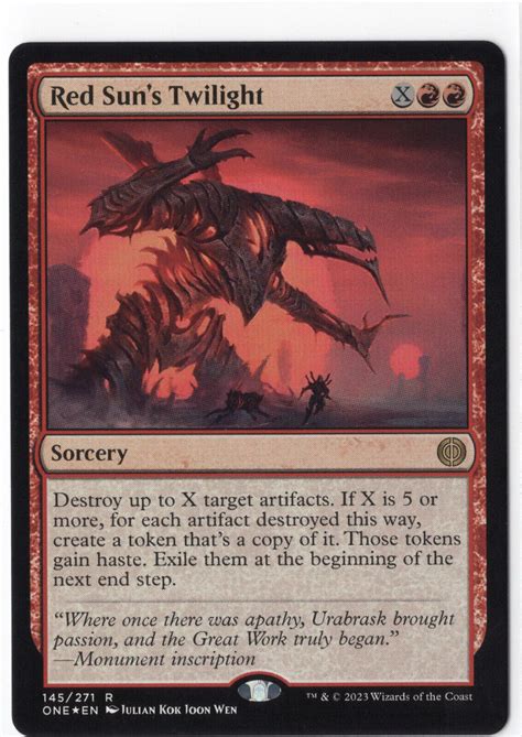 Red Sun S Twilight Nm Phyrexia All Will Be One Rare Foil Ebay