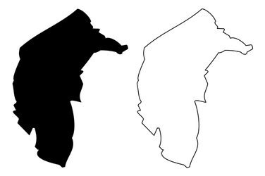 Territory Of Guam Map Black Contour Curves Vector Image