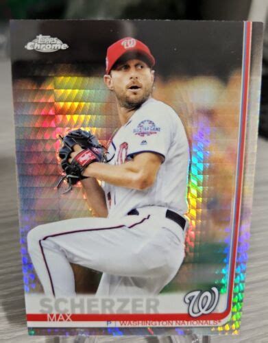 Max Scherzer 2019 Topps Chrome Prizm Refractor 140 Nationals Mets EBay