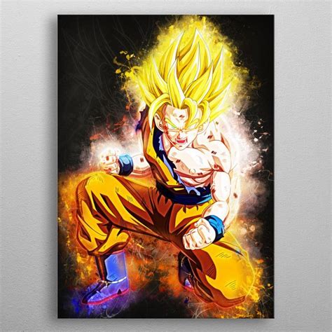 Goku Super Saiyan Poster By Trần Văn Dũng Displate Super Saiyan Art Goku Super Saiyan