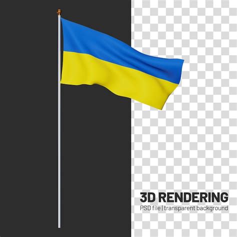 Premium Psd Realistic Flag Of Ukraine 3d Rendering