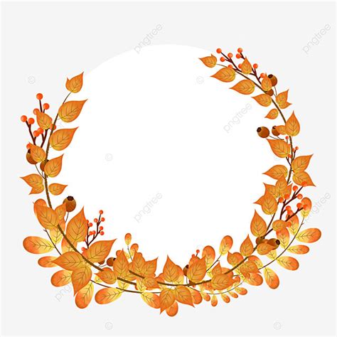 Red Maple Leaf Clipart Vector Round Yellow Maple Autumn Leaf Border