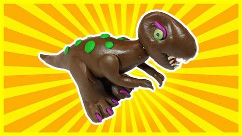 Playdough World How To Make Play Doh T Rex Dinosaur Youtube