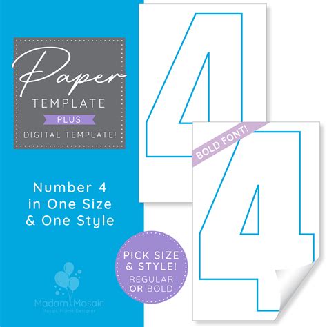 Number 4 - Large Print/Digital Template Bundle – Madam Mosaic