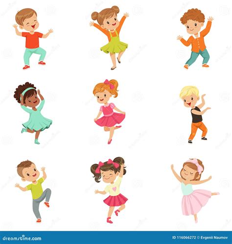 Cute Little Kids Dancing Set Modern And Classical Dance Performed By