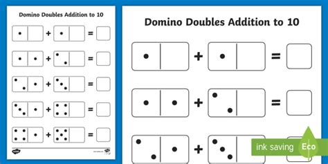 Domino Doubles Addition To Worksheet Teacher Made