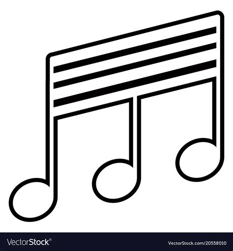 Isolated sixty-fourth beamed note musical Vector Image