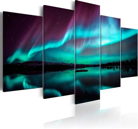 Amazon De Decomonkey Bilder Polarlicht 200x100 Cm 5 Teilig