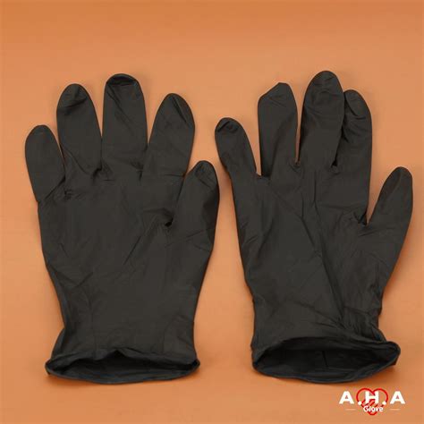 Aql 15 Disposable Exam Grade Black Nitrile Powder Free Gloves With