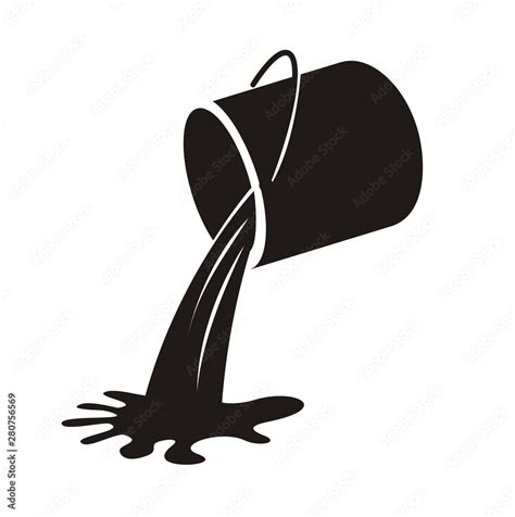 Pouring Paint From Bucket Icon Vector Silhouette Stock Vector Adobe Stock