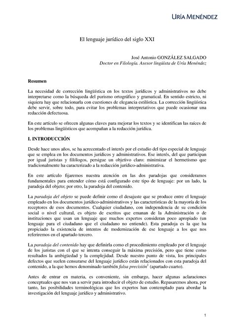 2 El Lenguaje Jurídico Del Siglo Xxi Ja Gonzalez Salgado El