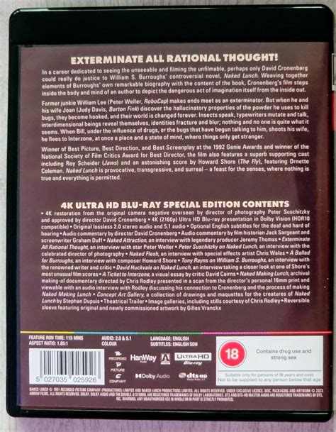 Naked Lunch 4K UHD Blu Ray Arrow Films David Cronenberg Peter Weller
