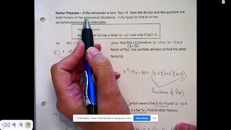 Remainder And Factor Theorems YouTube