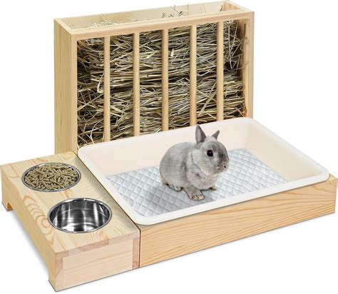 In Hay Feeder Litter Box For Rabbits Guinea Pigs Chinchillas