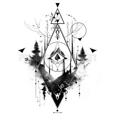 Geometric Tattoo Design Download High Resolution Digital Art PNG ...