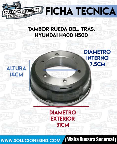 Tambor Rueda Del Tras Hyundai H H Soluciones Ihd