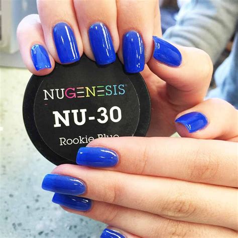 Refresh Your Look With This Shade Of Blue Nail Color Nugenesis Nails Rookie Blue Dipped