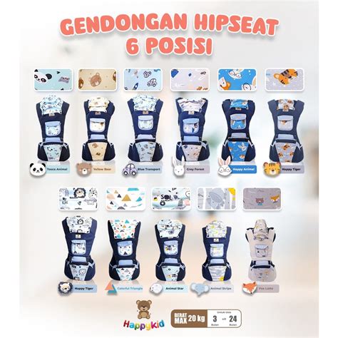 Jual Hipseat Bayi Happykid Gendongan 6 Posisi Gendongan Bayi Hip Seat