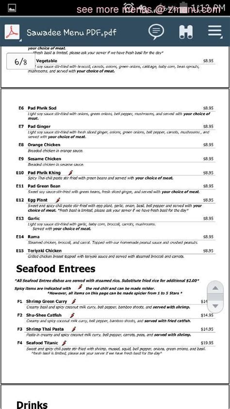 Online Menu of Sawadee Thai Restaurant Restaurant, Rolla, Missouri, 65401 - Zmenu