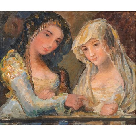 Sold Price Mabel Alvarez American 1891 1985 Two Girls In Shawls