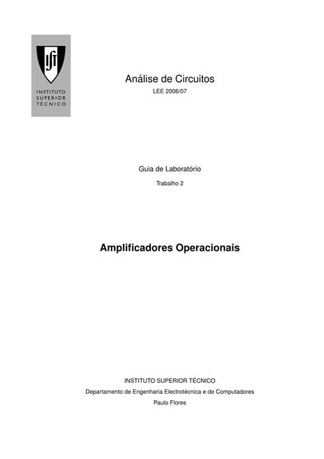 PDF Analise De Circuitos ALGOS Groupalgos Inesc Id Pt Ac06