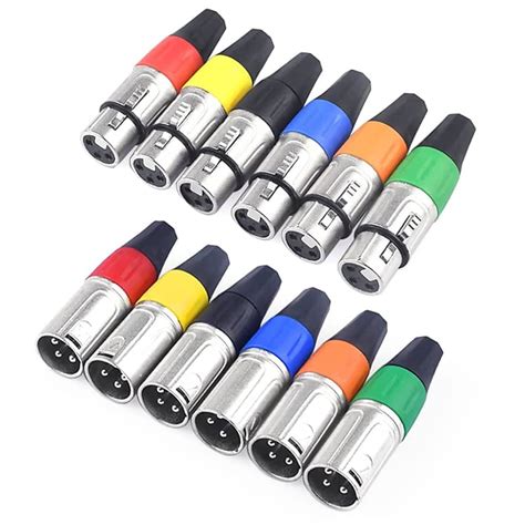 Xlr Connectors, Colored 3 Pin Xlr Ends, Male/Female Audio Mic | Reverb