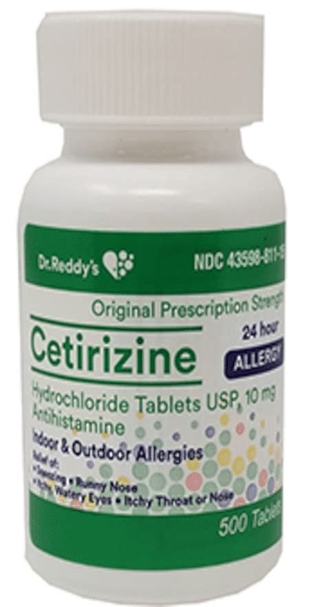 Allergy Relief Cetirizine Hcl 10mg 500 Count Tablets