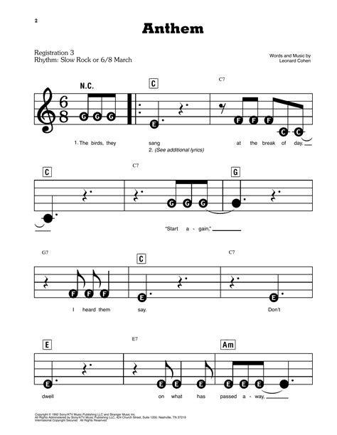 National Anthem Piano Sheet Music Easy