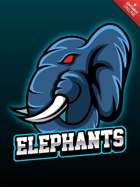 Elephants Animal Sport Mascot Team Badge Free Design Template