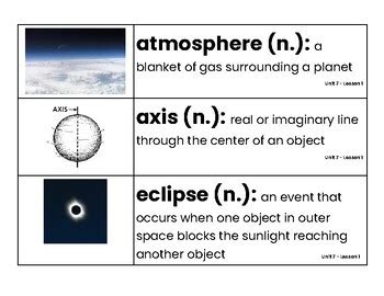 Vocabulary Cards Ckla Unit Astronomy By Nerdy In Third Y Tpt