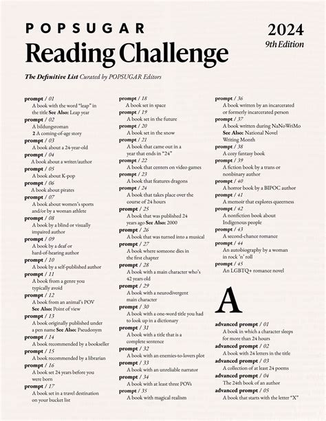 Join The 2024 Popsugar Reading Challenge Reading Challenge Book