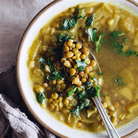 Vegan Green Lentil Soup with Garlic, Lemon and Ginger - Detox DIY